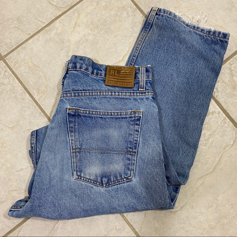 Ralph Lauren Relaxed Jeans 33-34 High Rise Men jeans distressed Jeans